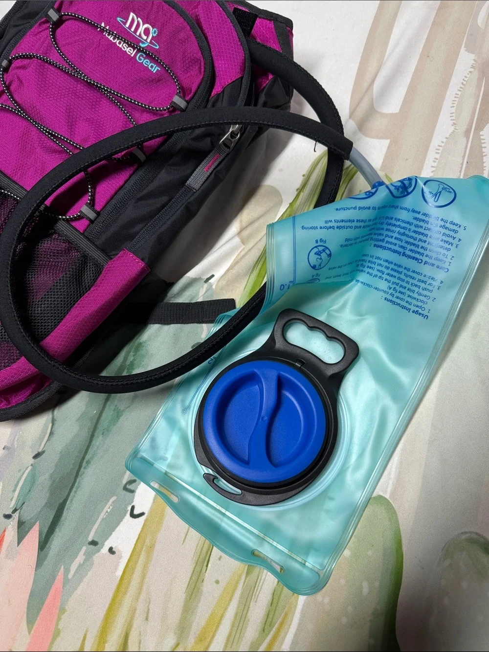Mubasel Gear Pink & Black and Hydration Pack inside